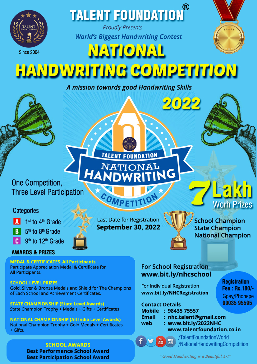 all india drawing handwriting and essay writing competition 2022 results